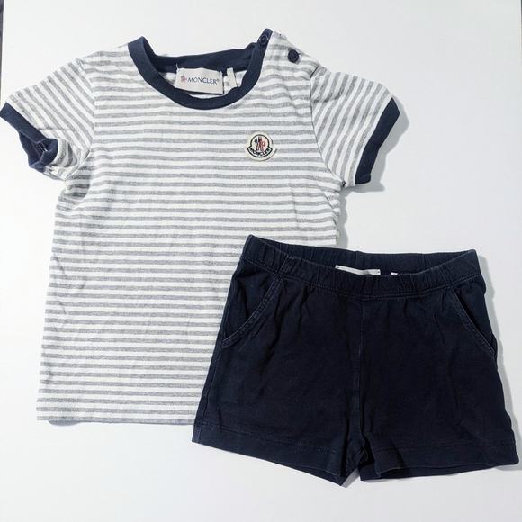 Moncler Infant Baby Boy Striped Short Sleeve Shirt Summer...